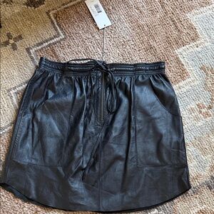 Rebecca Taylor 100% leather Black Mini Skirt.